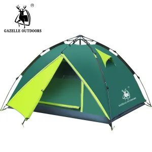 3-4 person green camping tent