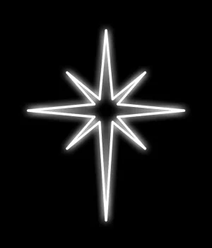 3' Bethlehem Star LED Rope Light Christmas Tree Topper