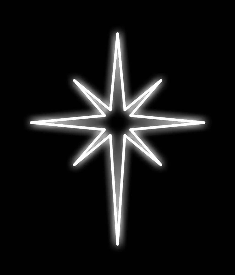 3' Bethlehem Star LED Rope Light Christmas Tree Topper