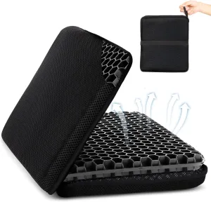 3 in 1 Portable Airplane Gel Seat Cushion, Gel Travel Seat Cushion, Foldable Cushion for Airplane Seats Portable Seat Pad Stadium Seat Bleacher Seats for Flights Camping Kayak Office Chair