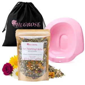 3 in 1 Yoni Steamer for Women - Yoni Steam Kit with Herbal Blend from 11 Exquisite Herbs, Yoni Steam Seat and Nylon Drawstring Bag for Sitz Bath, Home Self-Cleansing, Travel and Outdoor Relaxation