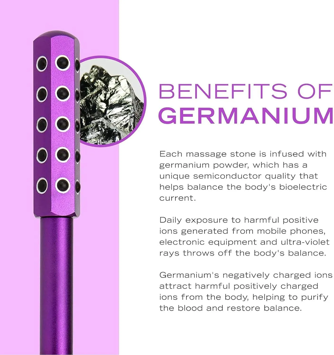 30 Grains Germanium Elarique Beauty Roller for Up Lifting and Skin Care, Arrily Face Roller, Facelift Pro Beauty Roller, Cooling & Sculpting, Portable with Ergonomic Handle (Pink)