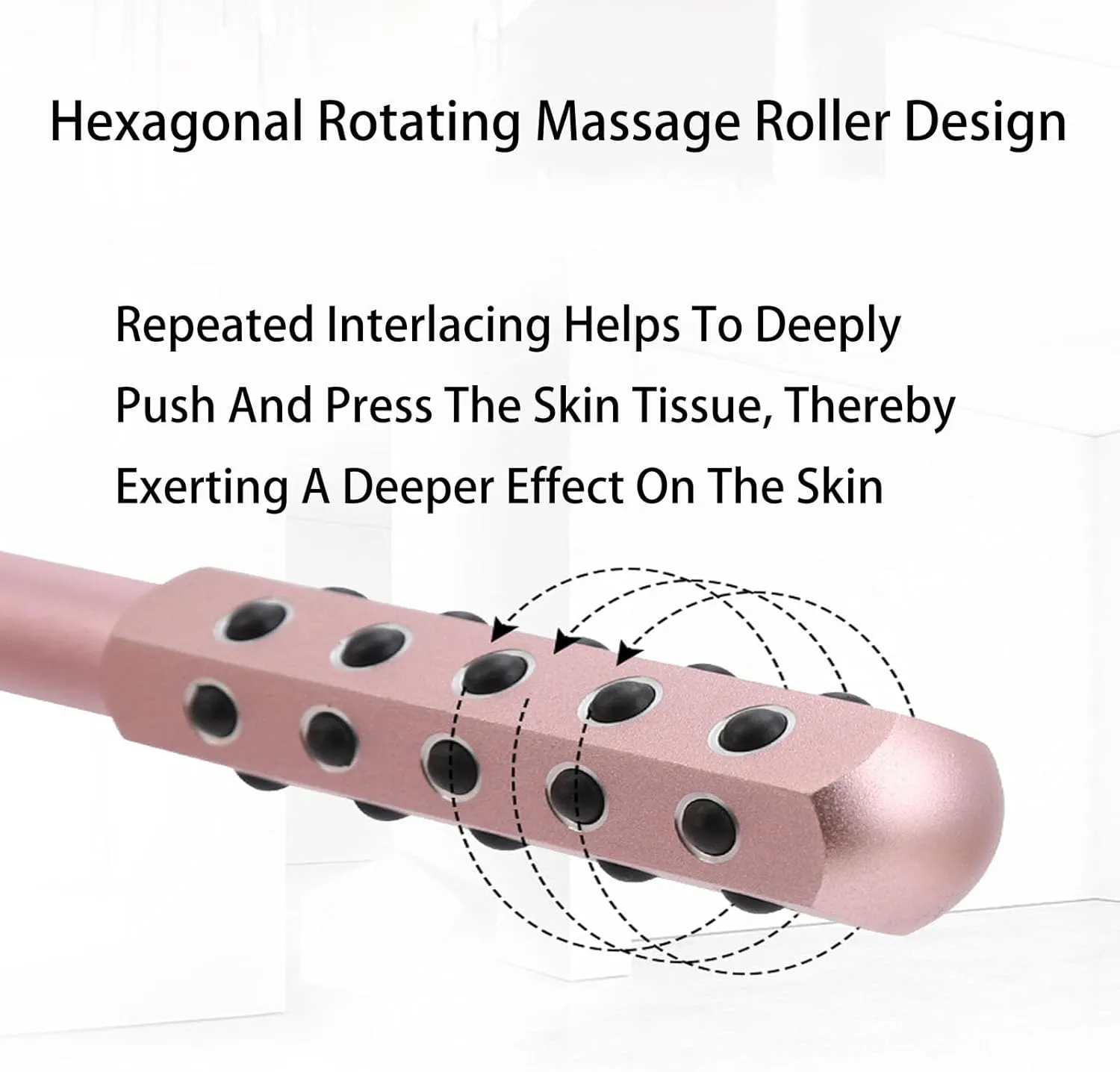30 Grains Germanium Elarique Beauty Roller for Up Lifting and Skin Care, Arrily Face Roller, Facelift Pro Beauty Roller, Cooling & Sculpting, Portable with Ergonomic Handle (Pink)