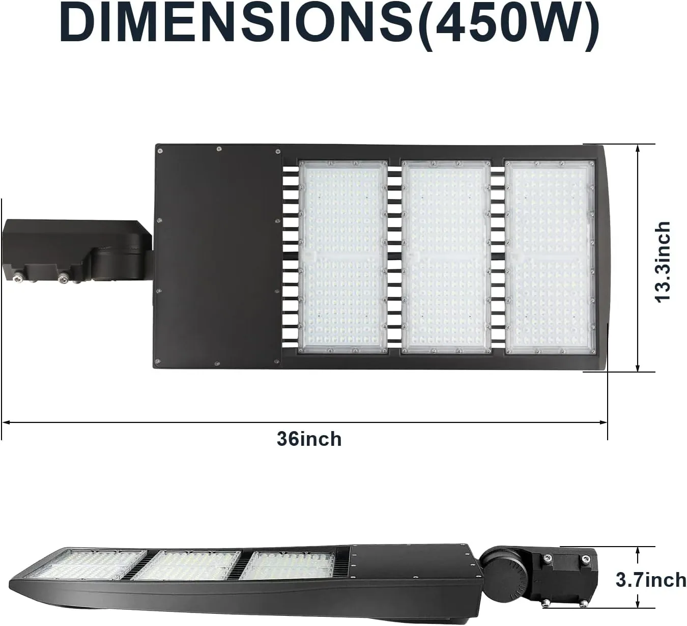 300W LED Parking Lot Light 42000LM 4000K LED Shoebox Area Light 0-10V Dimmable Commercial Outdoor Street Light IP65 20KV Surge Protection AC100-277V UL&DLC Listed(Slip Fitter Mount,450W-120V-5000K)