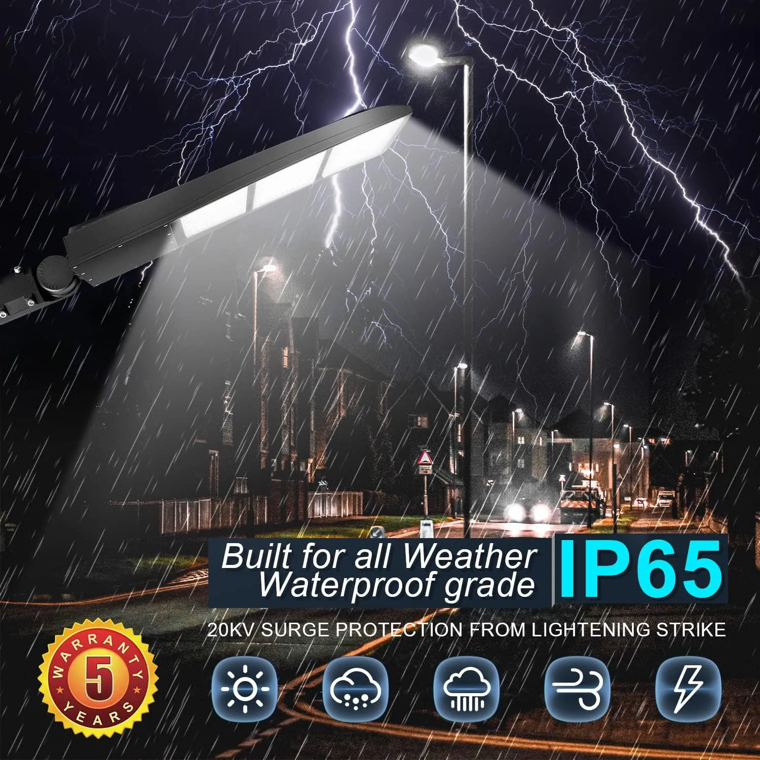 300W LED Parking Lot Light 42000LM 4000K LED Shoebox Area Light 0-10V Dimmable Commercial Outdoor Street Light IP65 20KV Surge Protection AC100-277V UL&DLC Listed(Slip Fitter Mount,450W-120V-5000K)