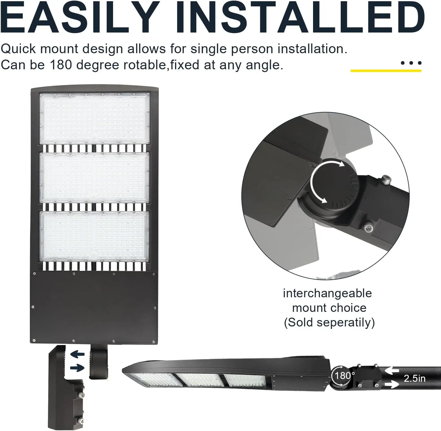 300W LED Parking Lot Light 42000LM 4000K LED Shoebox Area Light 0-10V Dimmable Commercial Outdoor Street Light IP65 20KV Surge Protection AC100-277V UL&DLC Listed(Slip Fitter Mount,450W-120V-5000K)