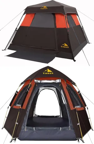 3/4 Person Camping Tent Fast Cabin Tent with Instant Setup Tent, Weatherproof Tent Easy Quick Set Up & Pop Up in 60 Seconds with Rainfly Backpack for Family Camping,Upgraded Ventilation