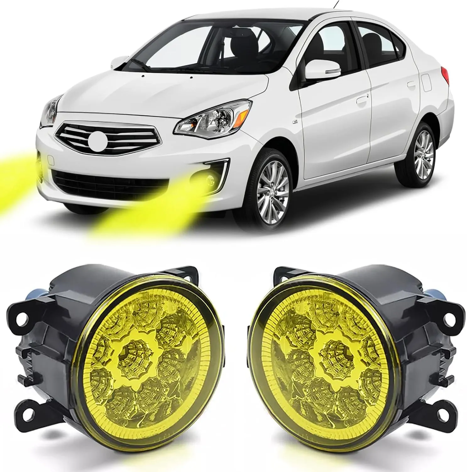 3.5 Inch Fog Light Bulb For Mitsubishi Mirage 2017-2020 PAIR Front Bumper LED Fog Light Driving Lamp,3500k,Pack of 2