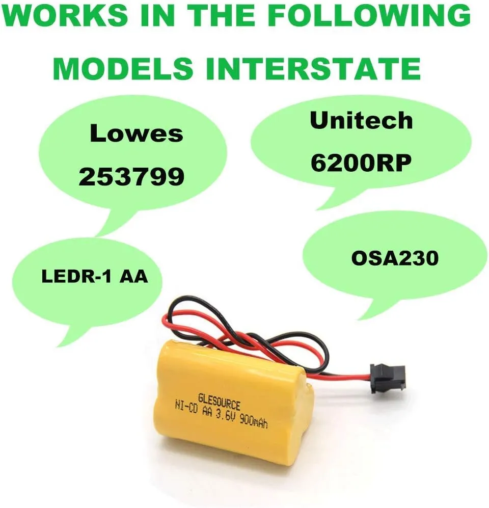 3.6V 900mAh Emergency/Exit Light ELB-B001 Battery Compatible for Lithonia ELB B001 ELBB001 Lithonia EU2C M6 LED Emergency Light Interstate ANIC1566 Unitech 0253799(10 Pack)