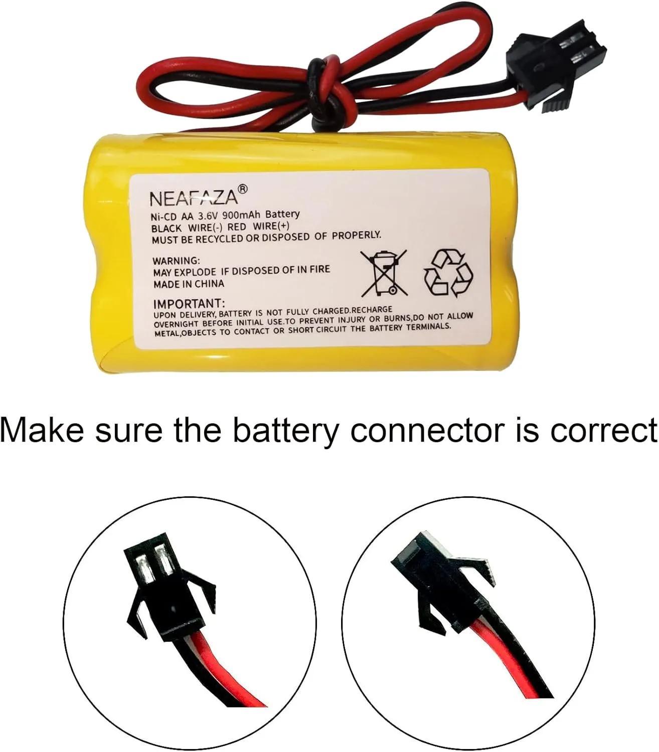 3.6V 900mAh NiCd Exit Sign Emergency Light Battery Replacement Compatible with Lithonia ELB B001 ELBB001 ELB-B001 Lithonia EU2 LED Interstate ANIC1566 Unitech 0253799(5 Pack)