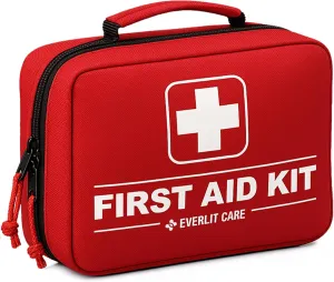 380 Pcs First Aid Kit All-Purpose Medical Essential Kit for Cuts, Scrapes, Burns, Emergency Preparedness | for Home, Office, Car, Travel, Camping, Outdoor (Red)
