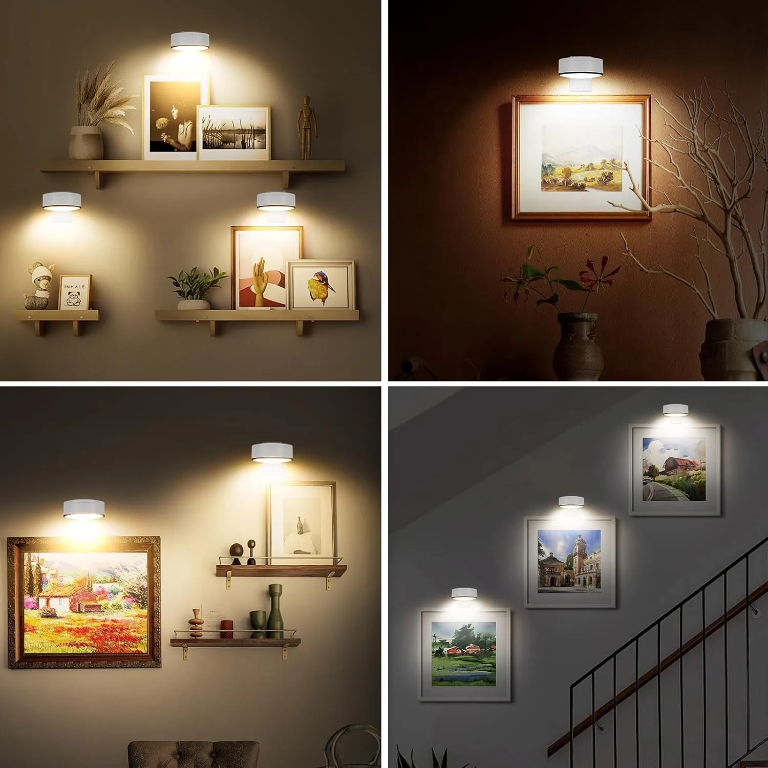 3Pcs Battery Picture Lights, Remote Painting Light for Art Disaplay,Magnetic Wall Picture Light Up/Down Light,Dimmable & Timer, 200LM 3 Lighting for Gallery Dartboard Frame Pictures