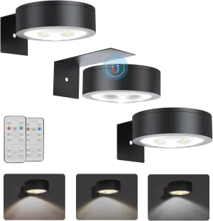 3Pcs Picture Light Battery Operated,Remote Painting Light for Wall with 3 Lighting, 60H Art Display Light with Dimmable Timer-Off,Wireless Wall Picture Light for Frame Portrait Puck Lights
