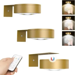3PCS Picture Lights Battery Operated Painting Light for Wall,Remote Art Light Magnetic, 3Lighting Sets Led Accent Display Light for Pictures Paintings Artwork Portrait Frame Gallery Dimmalbe Timer