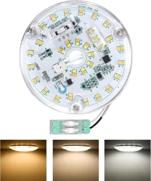 4 Inch Ceiling Fan LED Light Replacement 18W 2100LM, 3CCT 3000K 4000K 5000K Ceiling Fan Light Kit, Round LED Retrofit Kit for Ceiling Light, 120V, CRI90, Dimmable