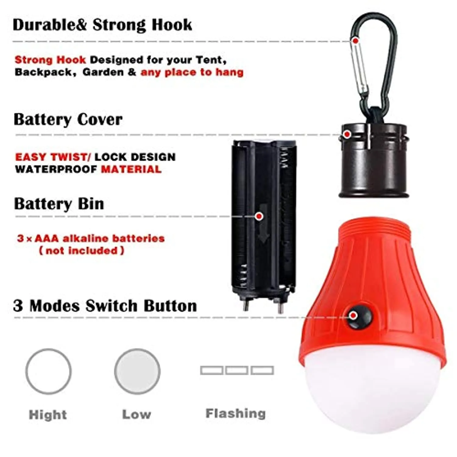 4 Pack Camping Light, LED Camping Tent Lantern