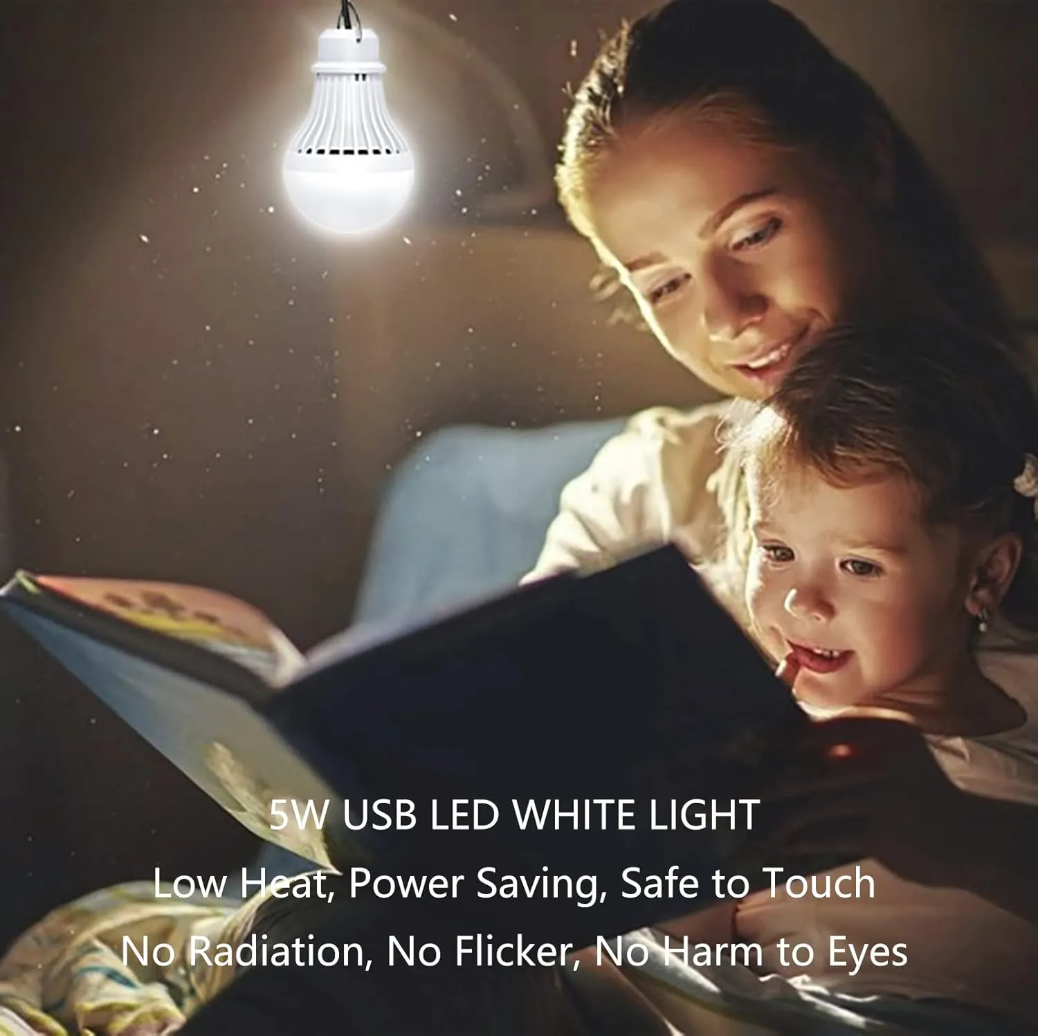 4 Pack Portable LED Bulb, 5W USB LED Camping Light for Garage Warehouse Car Truck Fishing Boat Outdoor Emergency Light Children Bed Room, 2.5m/8.2ft Extension Cord…