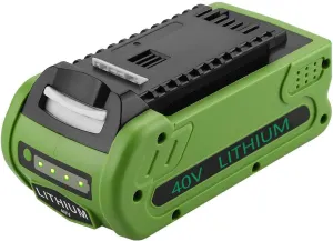 40V 2.0Ah Replacement Lithium Battery for GreenWorks 29462 Battery GreenWorks 40V G-MAX Power Tools 29252 20202 22262 25312 25322 20642 22272 27062 21242（Real Capacity）