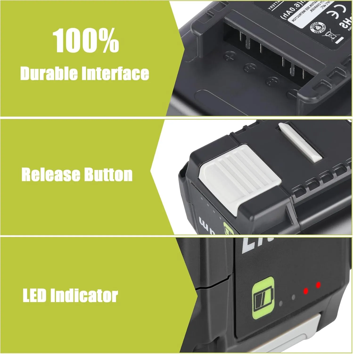 40V Battery 2 Pack OP4060 Lithium Battery Replacement for Ryobi Battery, Compatible with Ryobi 40V Power Tools OP4040 OP4026 OP4030 OP4050 OP4060A