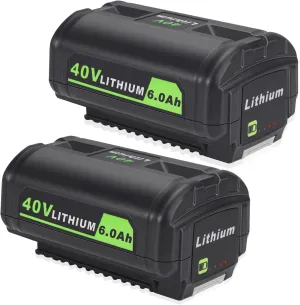 40V Battery 2 Pack OP4060 Lithium Battery Replacement for Ryobi Battery, Compatible with Ryobi 40V Power Tools OP4040 OP4026 OP4030 OP4050 OP4060A