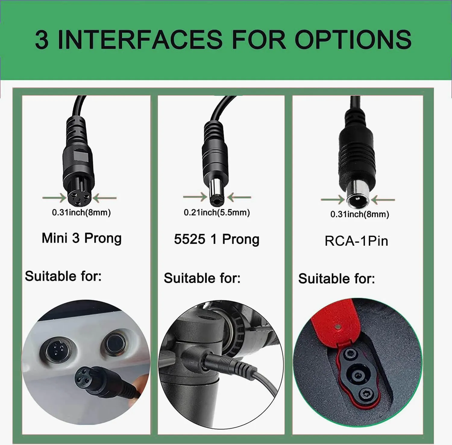 42V 2A Replacement Charger for 36V Electric Scooter Lithium Battery, 3 in 1 Scooter Charger for Gotrax, Jetson, Swagtron, Brid, Segway, Xiaomi, Razor, Sisigad
