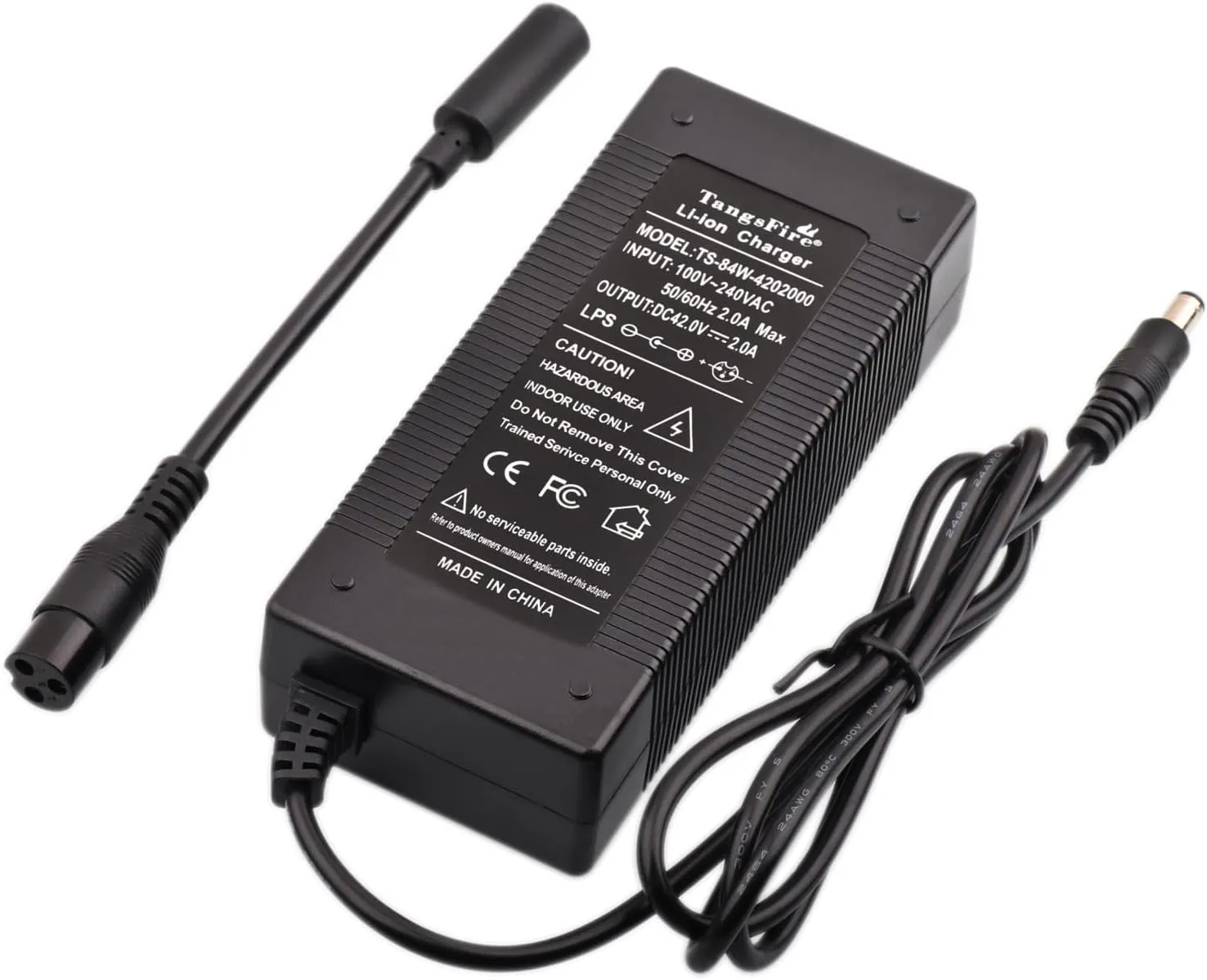 42V Power Charger 42 Volt DC 1-Prong with 3 Prong Inline Converter 42 v Capacity 36vdc 7.5ah 44V 36V compatiable with Glare Wheel Kugoo Swagtron Gotrax Jetson Hiboy aovopro caroma