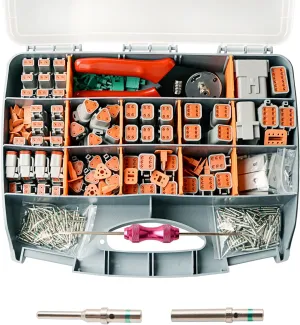 452 Pcs Grey DT Deutsch Connector Kit, 2 3 4 6 8 12 Pin Waterproof DT Connector, DT Connector Removal Tool, Contacts Extraction Tools, Automotive Repair Accessory Kit, Seal Plugs