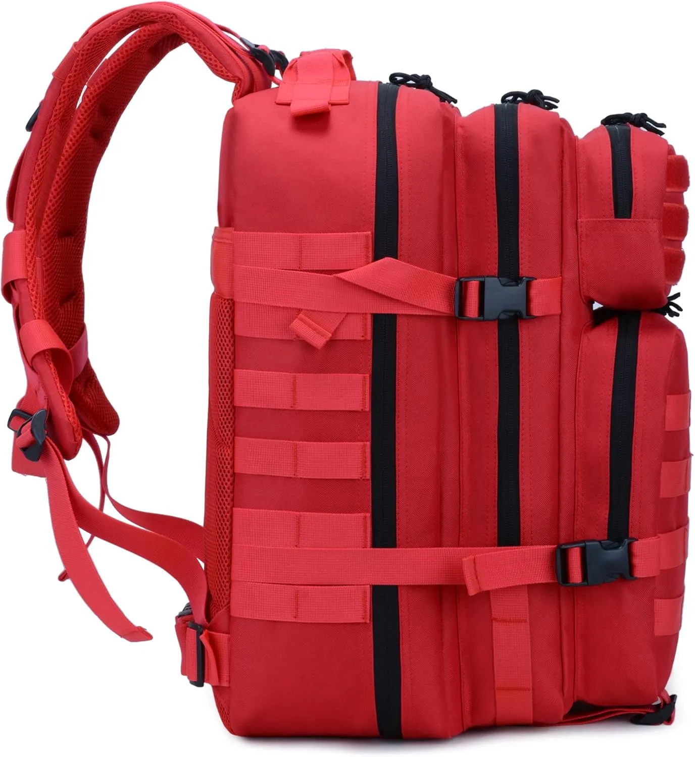 45L Military Tactical Backpack for Men & Women Bug Out Bag Assault pack Molle Daypack Hiking Trekking Rucksack(Red)