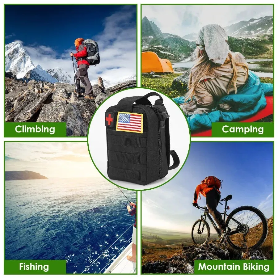 47 Piece Emergency Survival and First Aid Kit with Pouch for Hiking and Hunting