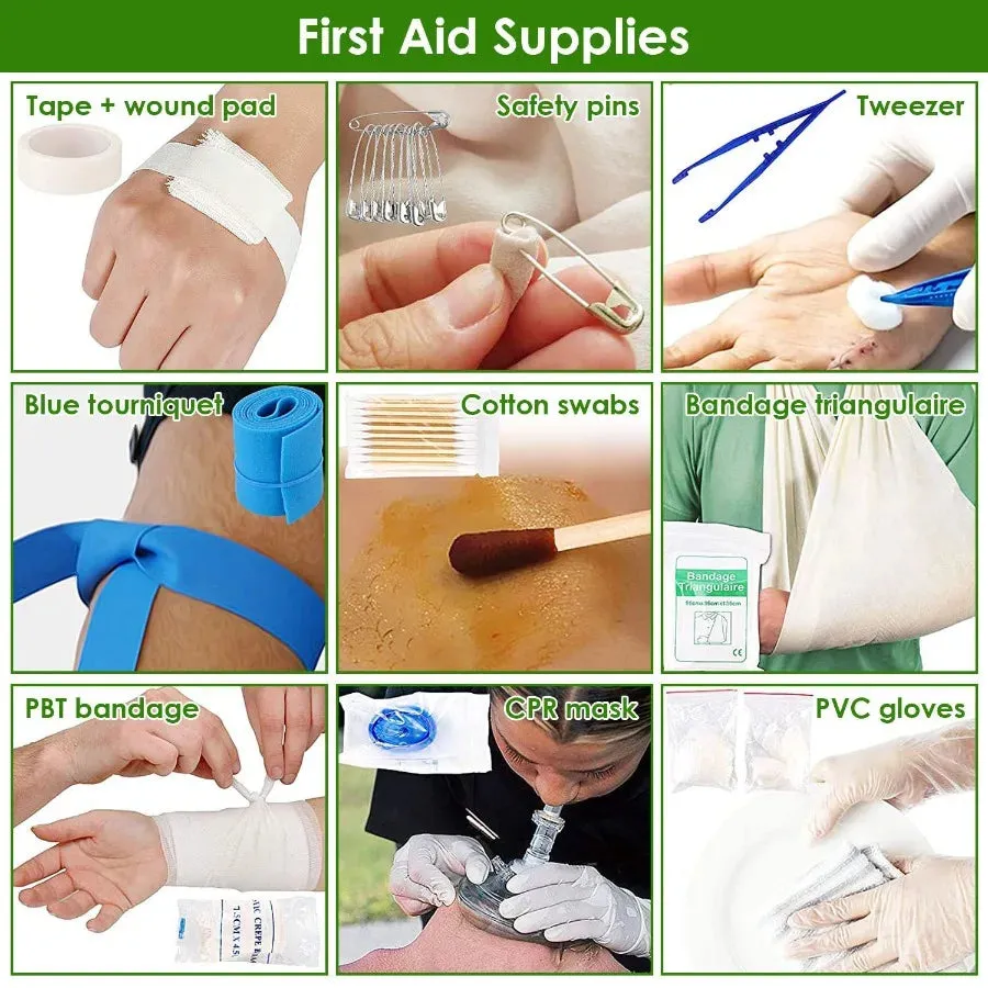 47 Piece Emergency Survival and First Aid Kit with Pouch for Hiking and Hunting