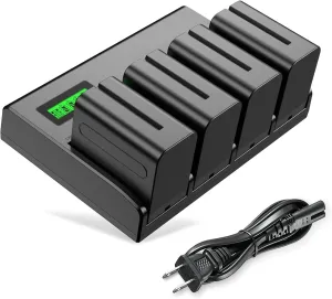 4&6 Pack NP-F970 Batteries 8900mAh and 4/6-Channel Charger Compatible with NP F970, F960, F950, F930, F770, F750, F570, F550, F530, F330 and Handycams, Field Monitor, Video Light (4 Channel&4 battery)