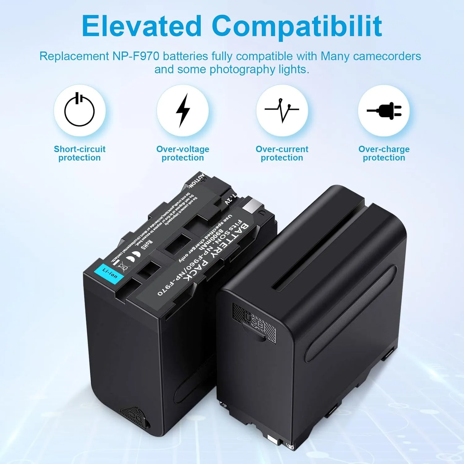 4&6 Pack NP-F970 Batteries 8900mAh and 4/6-Channel Charger Compatible with NP F970, F960, F950, F930, F770, F750, F570, F550, F530, F330 and Handycams, Field Monitor, Video Light (4 Channel&4 battery)