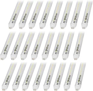 4ft 24W T5 High Output LED Tube Light, 45.75", F54T5 Equal, 5000K (Cool White), Clear Lens, 3500 lm, G5 Mini Base, 100-277V, Ballast Bypass, Dual-End Powered, LED Shop Light, UL-Listed (24-Pack)