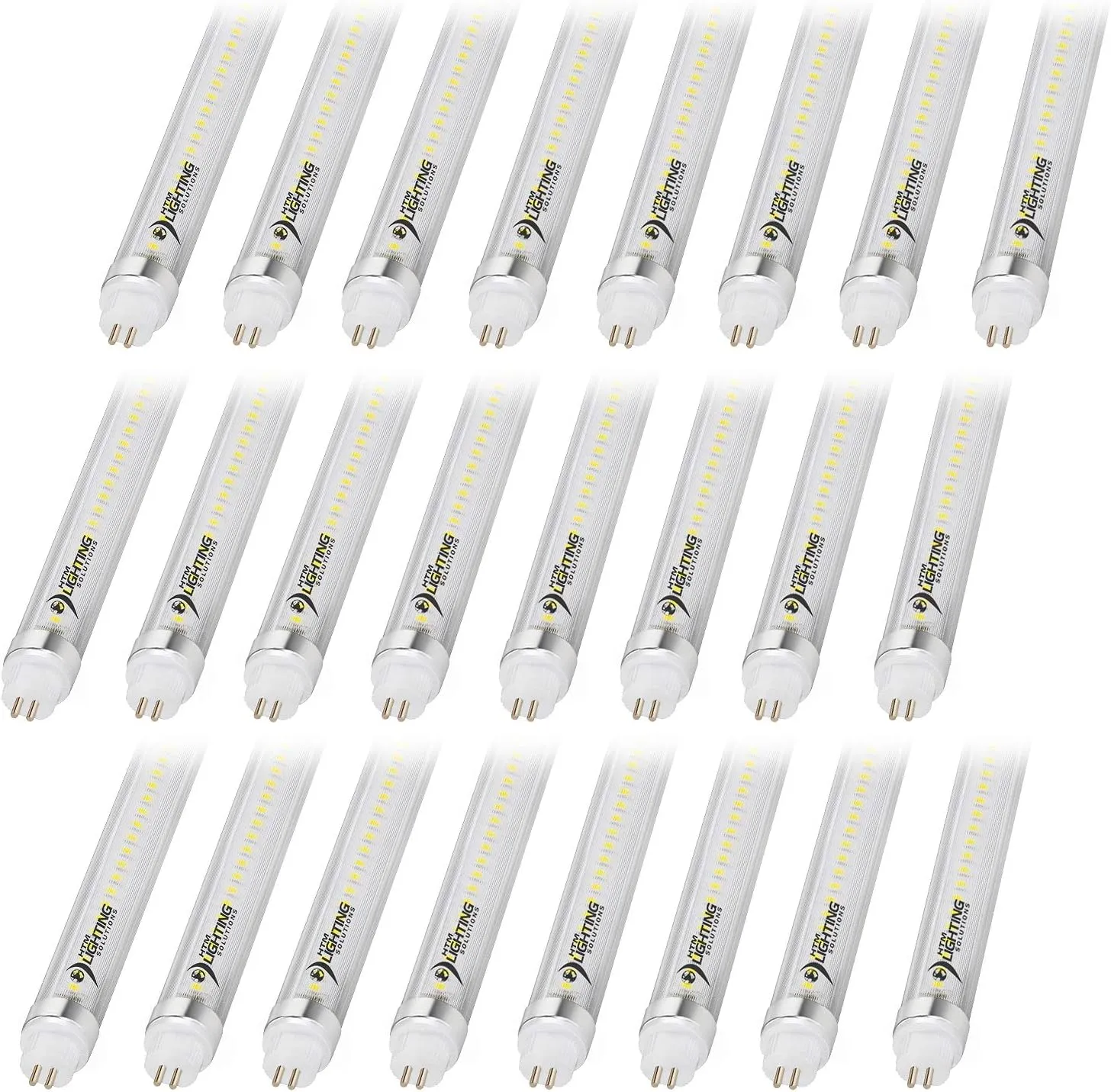 4ft 24W T5 High Output LED Tube Light, 45.75", F54T5 Equal, 5000K (Cool White), Clear Lens, 3500 lm, G5 Mini Base, 100-277V, Ballast Bypass, Dual-End Powered, LED Shop Light, UL-Listed (24-Pack)