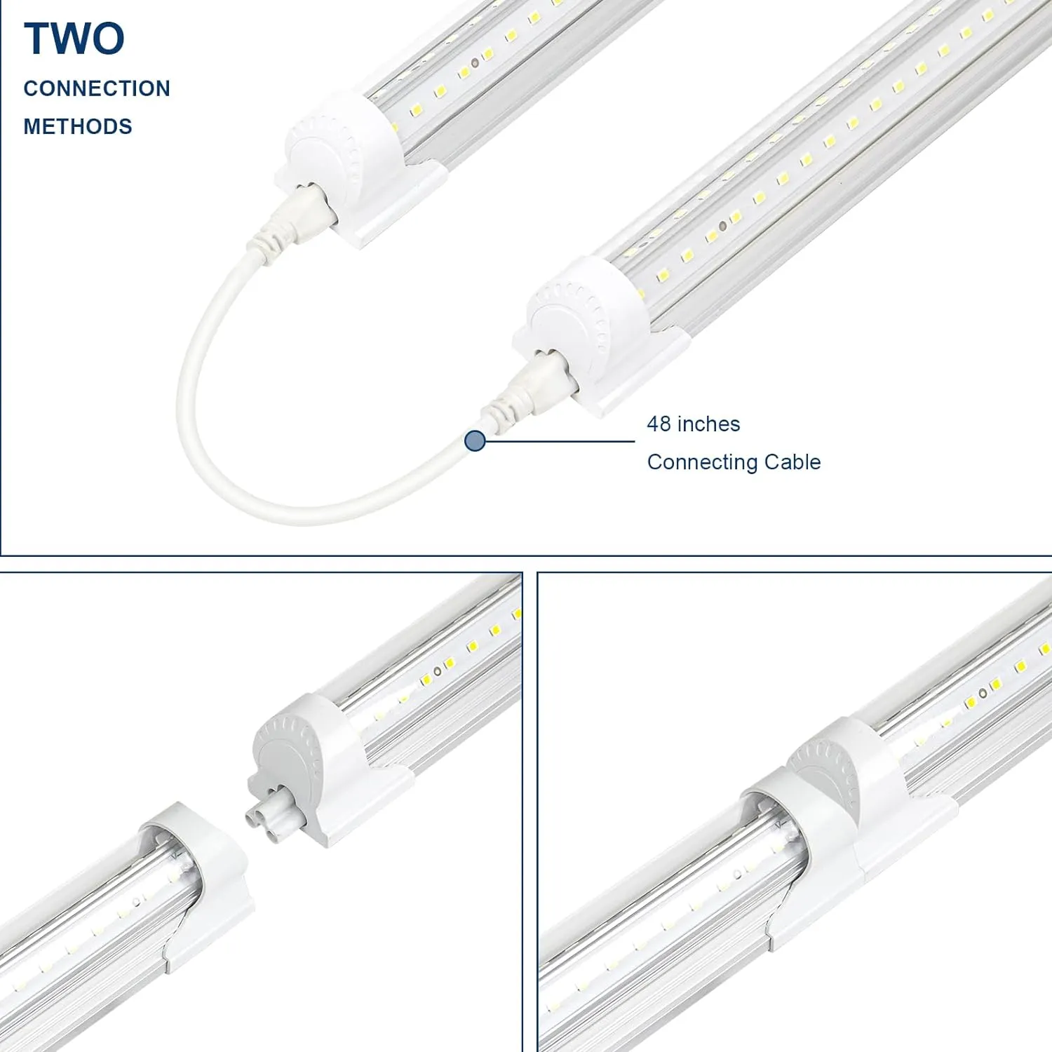 4Pack LED Shop Light 4FT,V Shape Integrated T8 LED Tube Light,6300LM,42W,5000K Super Bright White,High Output Linkable Shop Lights