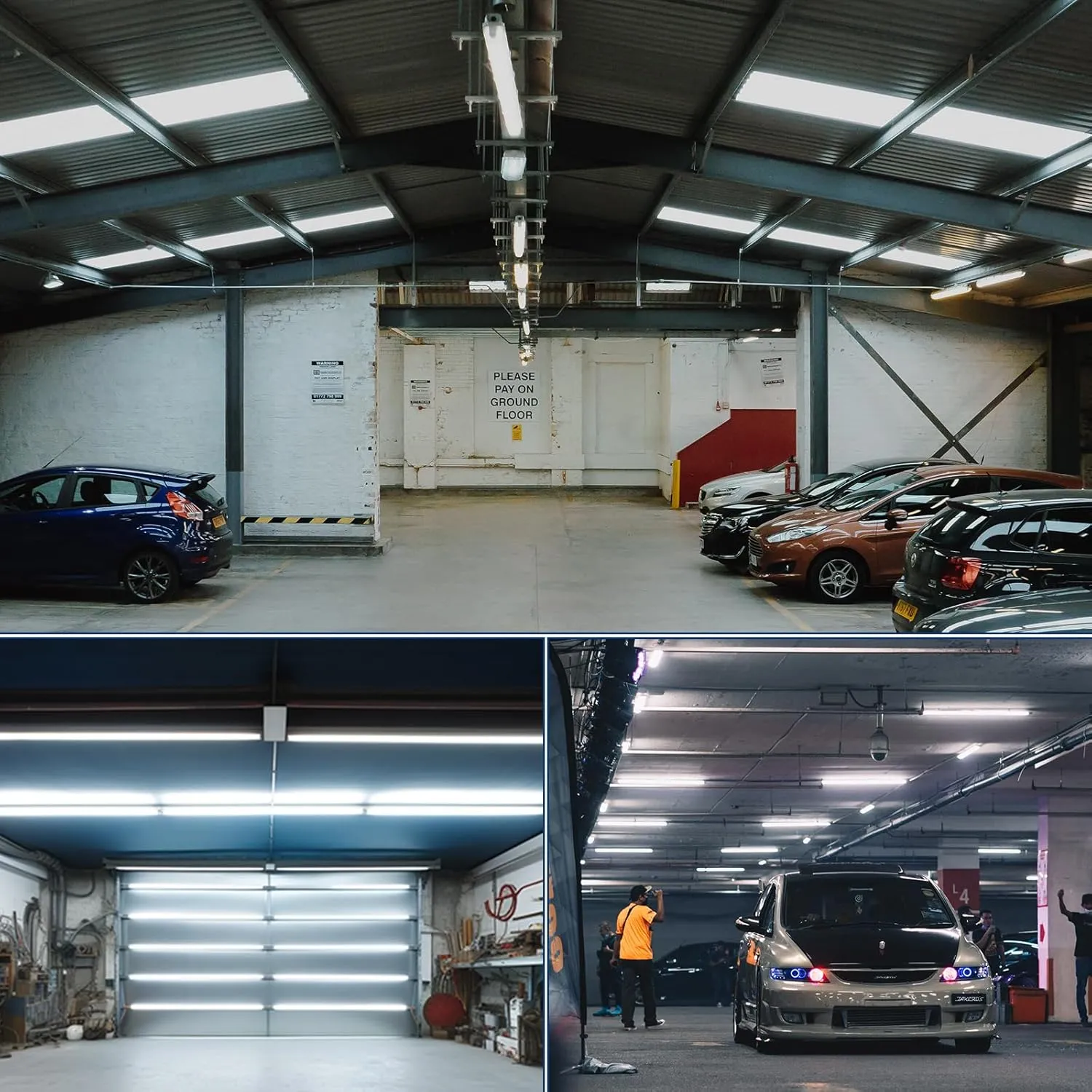 4Pack LED Shop Light 4FT,V Shape Integrated T8 LED Tube Light,6300LM,42W,5000K Super Bright White,High Output Linkable Shop Lights