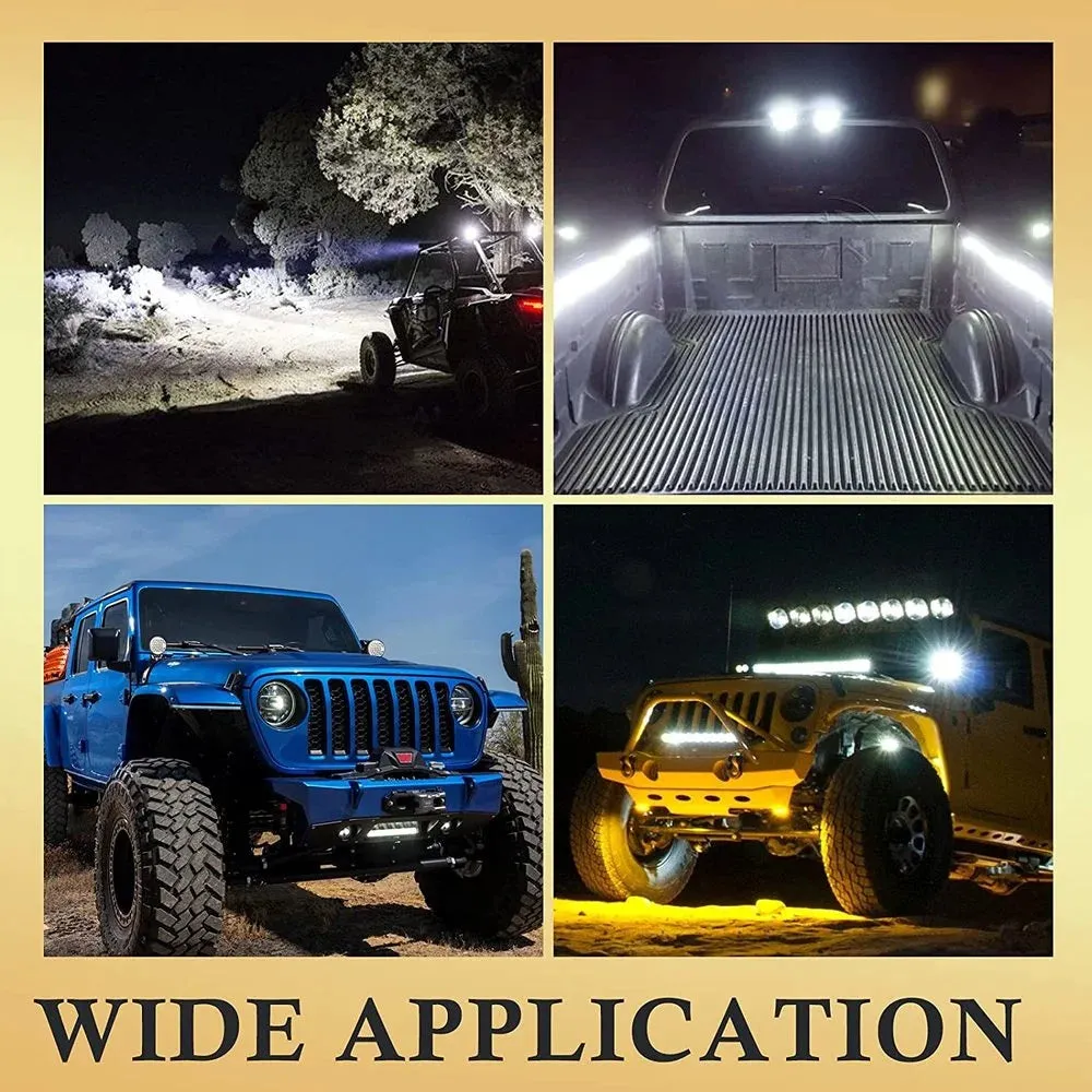 4" 123W LED Bar - Off-Road 4X4 Spotlight, 12V 24V, IP68 Waterproof, 6000K, for Jeep, Truck, Car, Tractor, SUV, ATV, LED Headlights
