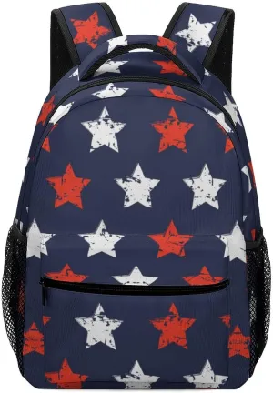 4th of July Independence Freedom Stars Travel Backpack Lightweight Shoulders Bag Laptop Daypack for Work Office