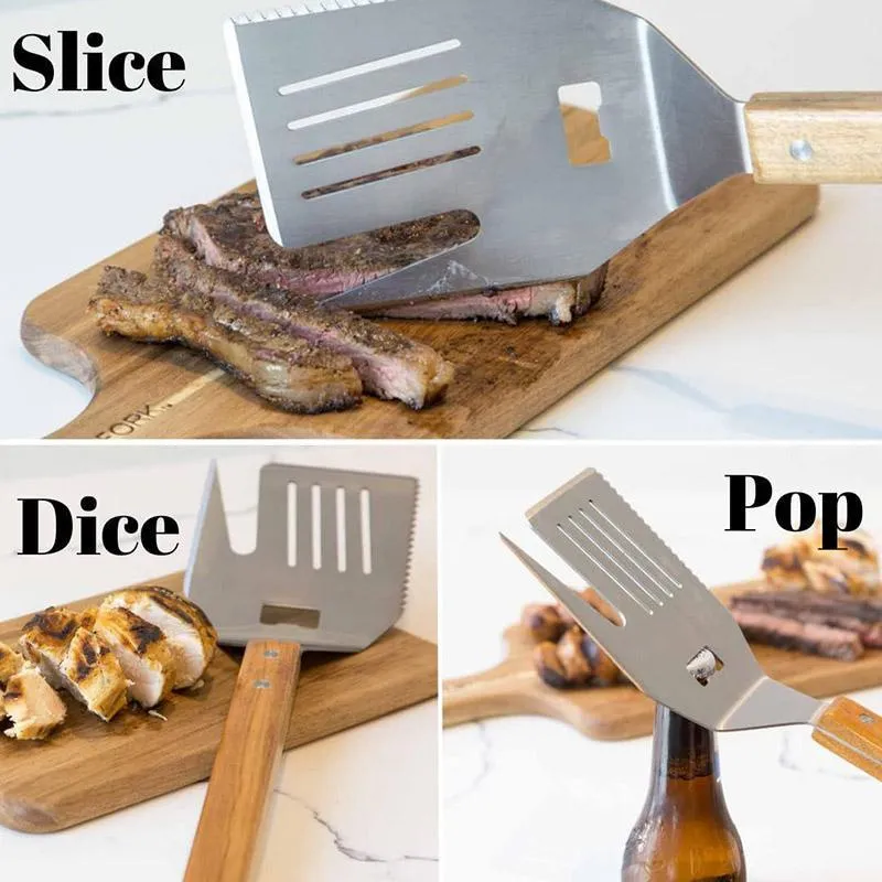 5 in 1 BBQ Spatula Grill Tool Multifunction Cooking Utensil Outdoor Accessories