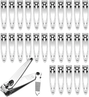 50 Pack Stainless Steel Nail Clippers Bulk, Bulk Nail Clippers with File for Homeless Individually Wrapped, for Homeless,Shelter, Air Bnb, Hotel (50 PCS)