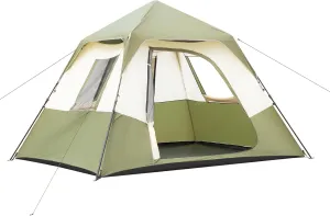 6 Person Camping Tent Setup in 60 Seconds with Rainfly & Windproof Tent with Carry Bag for Family Camping & Hiking (120 x 107.8 x 65.9)