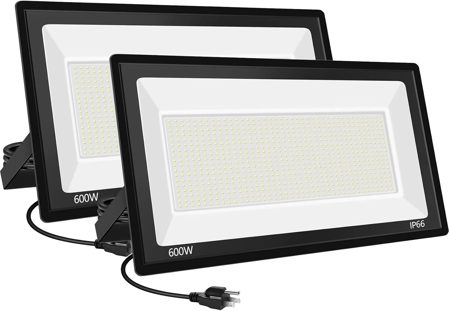 600W LED Flood Light 2Pack,Super Bright Daylight 5000K IP66 Waterproof Security Outdoor LED Arena Lights,Commercial Lighting Floodlight for Fields,Counts,Stadium