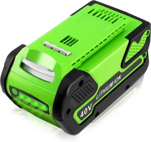 6.0Ah 40V Lithium Battery Replacement for GreenWorks 40V Battery 29472 29462 Battery Compatible with GreenWorks 40V G-MAX Power Tools 29252 20202 22262 25312 25322 20642 21242(NOT for Gen 1)
