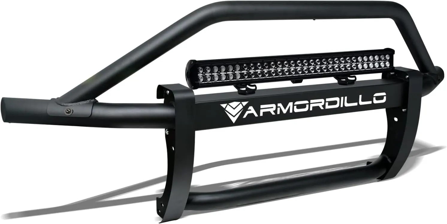 642167819134 Compatible with 2019-2022 Dodge Ram 1500 New Body Style Steel Pre-Runner Bumper Grille Guard with 32" 60x CREE LED Fog Light Bar - Matte Black