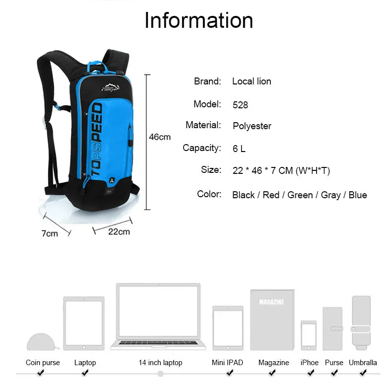 6L Lightweight Travel Backpack