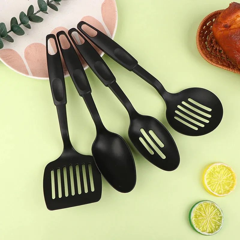 6Pcs Nylon Multifunction Black Shovel Spoon Soup Ladle Spatula Set Non-Stick Kitchenware Cooking Tools