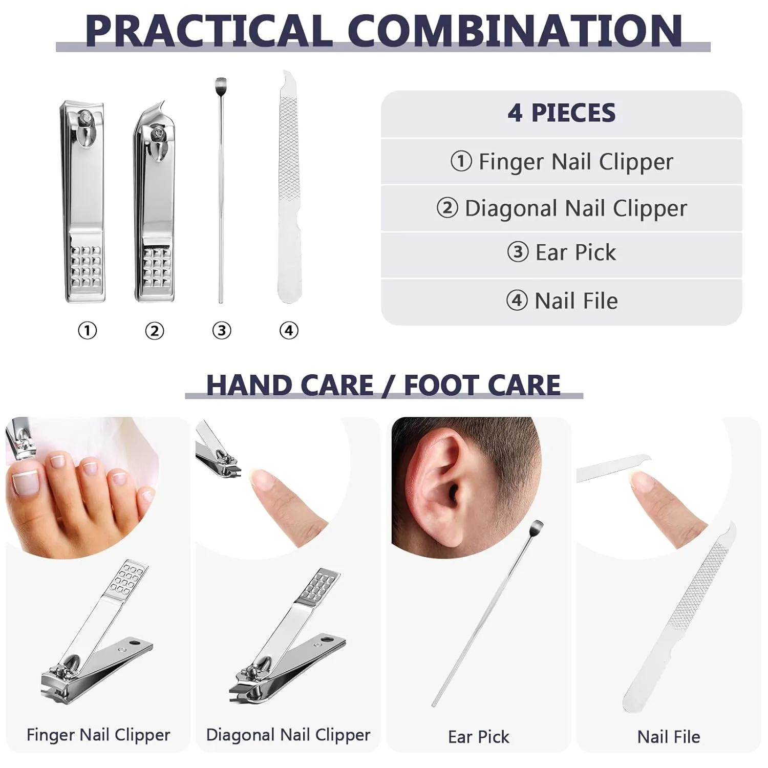 70 Set Manicure Set Bulk Professional Nail Care Kit Nail Clippers Kit Stainless Steel Pedicure Set with Travel Case Multicolor Portable Grooming Kits Gifts for Men Women (4 in 1,2.7x3.75'')