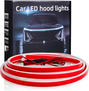 71 Inches Hood Light Strip, Dynamic LED Strip Light, Exterior Flexible Daytime Running Light for Car, SUV (White Light)