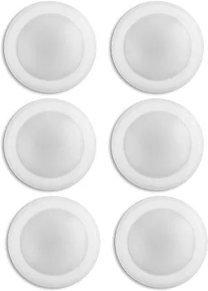 7.5" Flush Mount Ceiling Light| Disk Lights | Dimmable Ceiling LED Light, 15W (120W Equivalent), 120V, 2700K, ETL, Wet Location LED- 4/6" J-Box (Warm White, 6 Pack)