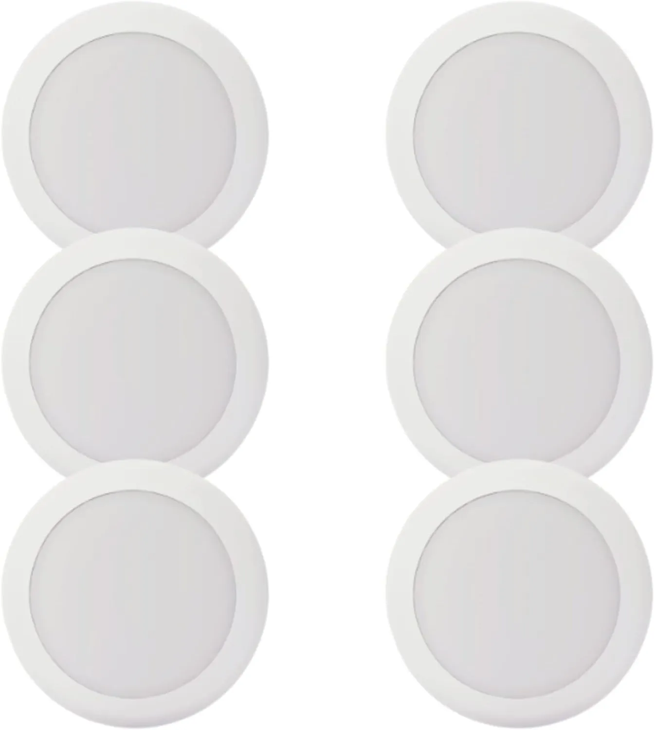 7.5" Flush Mount Ceiling Light Fixtures | Round LED Disc Light | 16.5W (120W Equivalent), 120V, 4000K, ETL, Wet Location- 4/6" J-Box(Natural White, 6 Pack)
